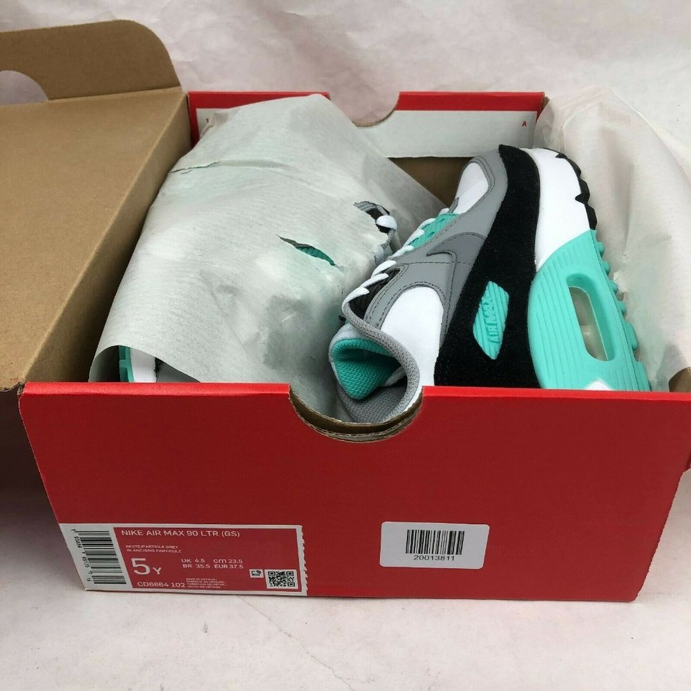 Nike Air Max 90 LTR GS Sneakers White/Green - Picture 10 of 12